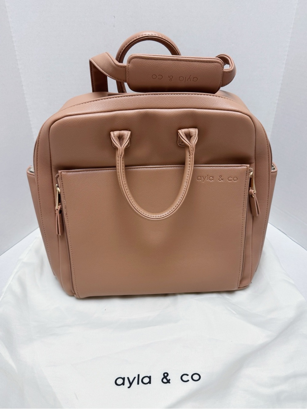 Ayla & Co - The Ayla Diaper Faux Leather Backpack